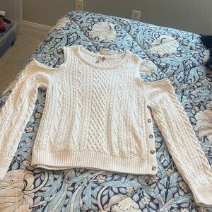 Pilcro LIKE NEW Cream Cable Knit Sweater XL